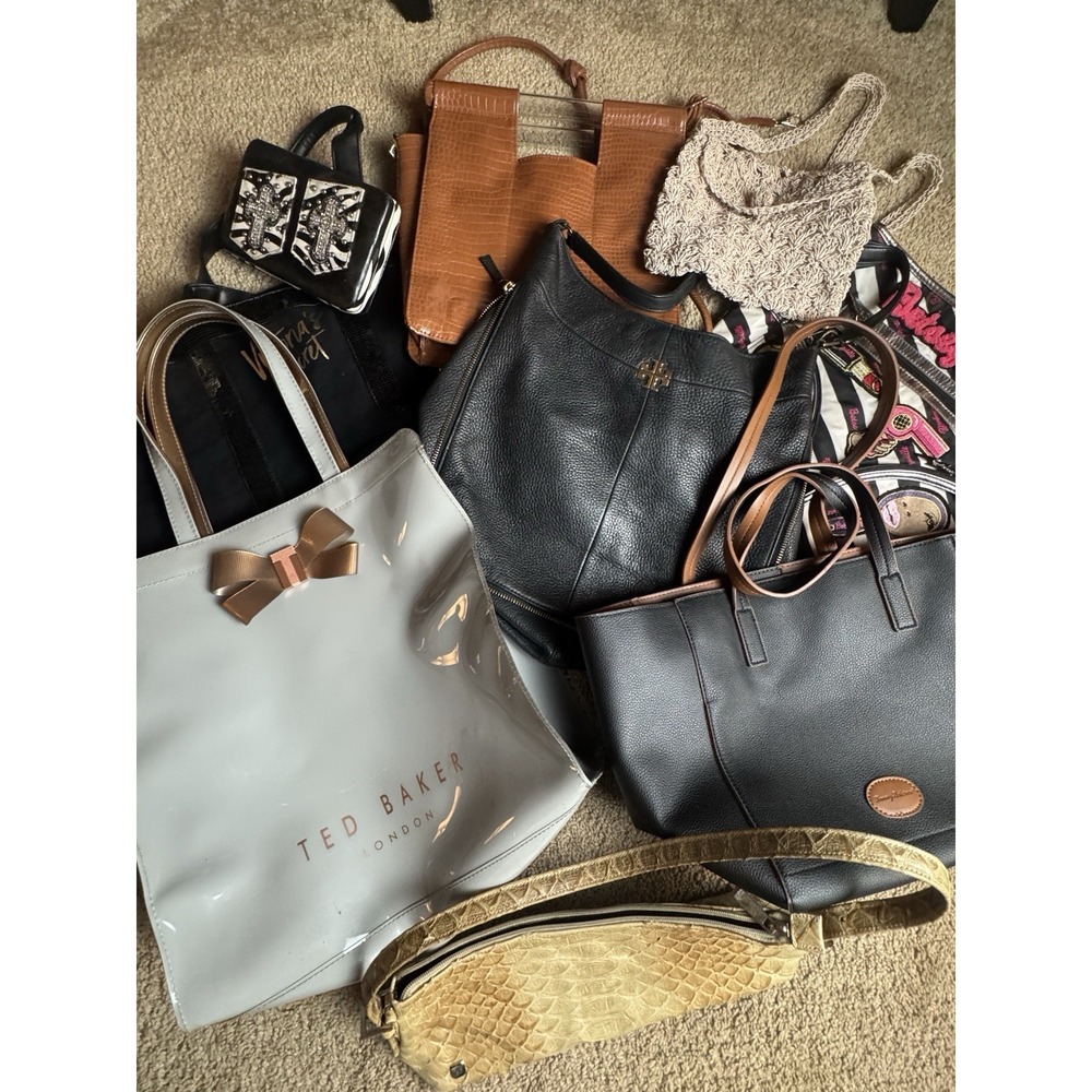 Lot of 9 Women's Handbags & Purses – Tory Burch, Ted Baker, Betsey Johnson